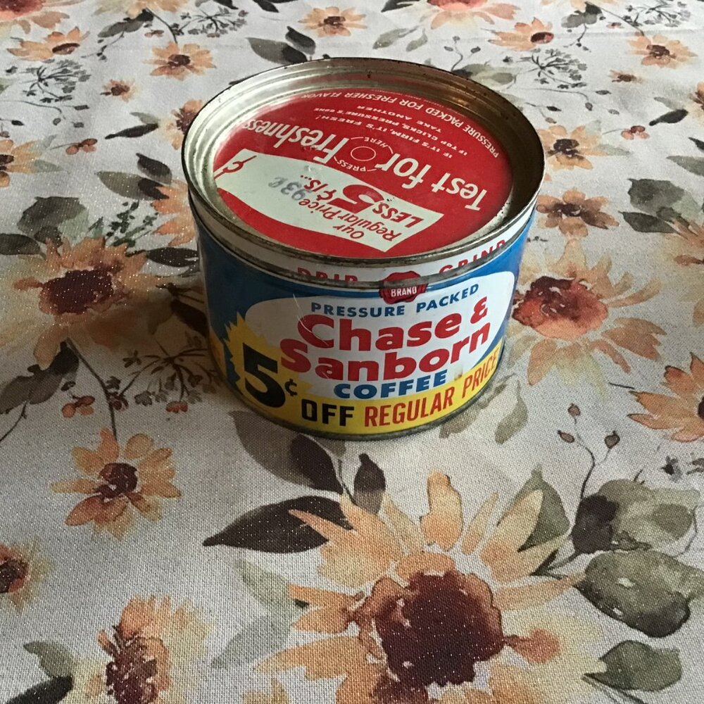 Vintage Chase and Sanborn Coffee Tin - Collectible Kitchen Primitive - Coffee